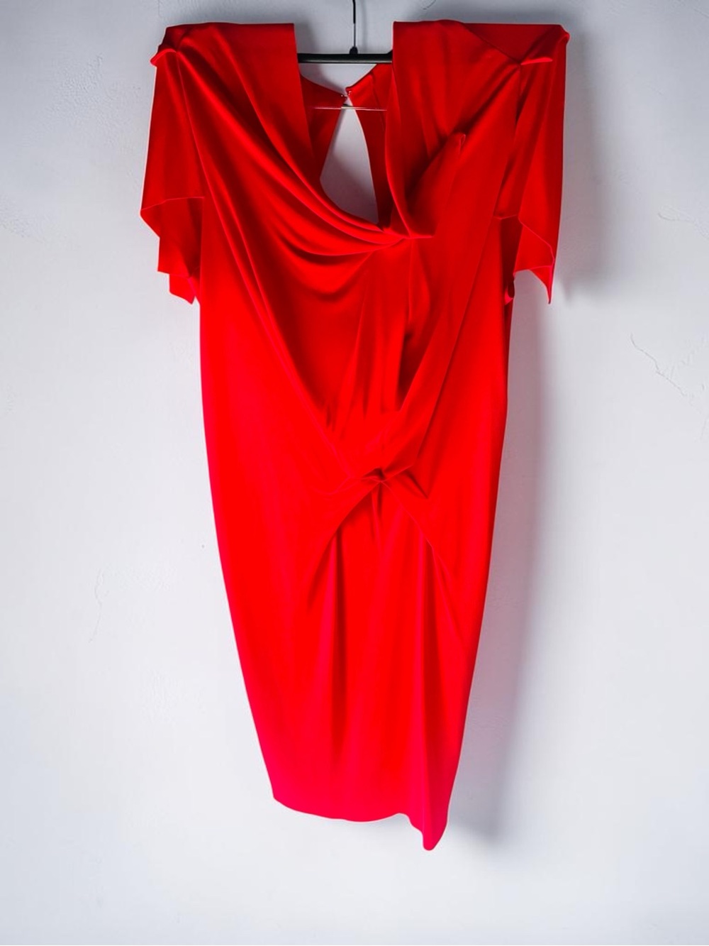 Roland Mouret For Neiman Marcus Red Crimson Patriotic Asymmetric Dress US 12 EC